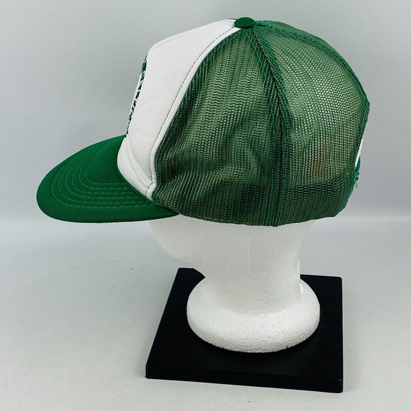 Vintage Boston Celtics Lucky Trucker Hat Snapback White Green Mesh Adjustable - Picture 5 of 8